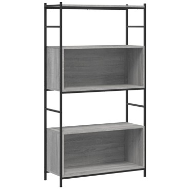 vidaXL Βιβλιοθήκη Γκρι Sonoma 80x30x145,5cm από Επεξεργασμένο Ξύλο 1 τεμ.