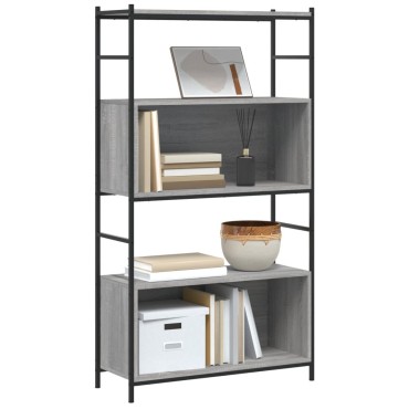 vidaXL Βιβλιοθήκη Γκρι Sonoma 80x30x145,5cm από Επεξεργασμένο Ξύλο 1 τεμ.