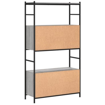 vidaXL Βιβλιοθήκη Γκρι Sonoma 80x30x145,5cm από Επεξεργασμένο Ξύλο 1 τεμ.