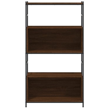 vidaXL Βιβλιοθήκη Καφέ Δρυς 80x30x145,5cm Επεξεργ. Ξύλο / Σίδηρος 1 τεμ.