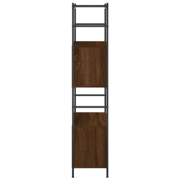 vidaXL Βιβλιοθήκη Καφέ Δρυς 80x30x145,5cm Επεξεργ. Ξύλο / Σίδηρος 1 τεμ.