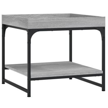 vidaXL Τραπεζάκι Σαλονιού Γκρι Sonoma 49,5x49,5x45cm Επεξεργ. Ξύλο 1 τεμ.