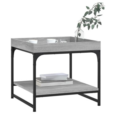vidaXL Τραπεζάκι Σαλονιού Γκρι Sonoma 49,5x49,5x45cm Επεξεργ. Ξύλο 1 τεμ.