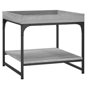 vidaXL Τραπεζάκι Σαλονιού Γκρι Sonoma 49,5x49,5x45cm Επεξεργ. Ξύλο 1 τεμ.