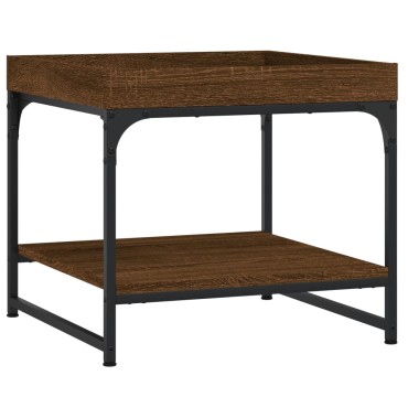 vidaXL Τραπεζάκι Σαλονιού Καφέ Δρυς 49,5x49,5x45cm Επεξεργ. Ξύλο 1 τεμ.