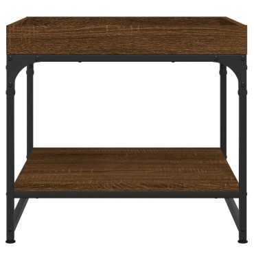 vidaXL Τραπεζάκι Σαλονιού Καφέ Δρυς 49,5x49,5x45cm Επεξεργ. Ξύλο 1 τεμ.