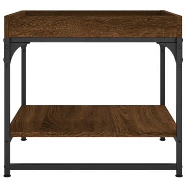 vidaXL Τραπεζάκι Σαλονιού Καφέ Δρυς 49,5x49,5x45cm Επεξεργ. Ξύλο 1 τεμ.