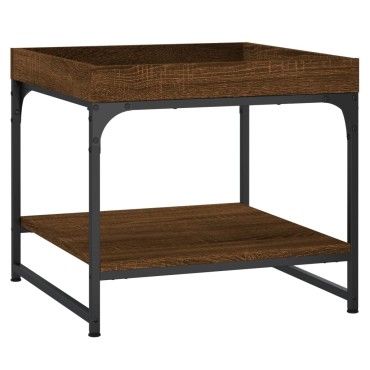 vidaXL Τραπεζάκι Σαλονιού Καφέ Δρυς 49,5x49,5x45cm Επεξεργ. Ξύλο 1 τεμ.