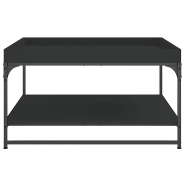 vidaXL Τραπεζάκι Σαλονιού Μαύρο 80x80x45cm Επεξεργασμένο Ξύλο+Σίδηρος 1 τεμ.