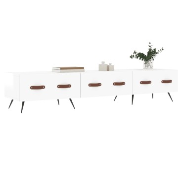vidaXL Έπιπλο Τηλεόρασης Γυαλ. Λευκό 150x36x30cm Επεξεργασμένο Ξύλο