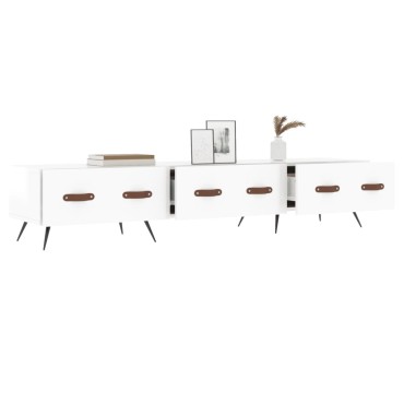 vidaXL Έπιπλο Τηλεόρασης Γυαλ. Λευκό 150x36x30cm Επεξεργασμένο Ξύλο