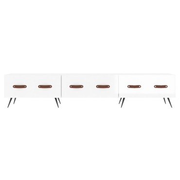 vidaXL Έπιπλο Τηλεόρασης Γυαλ. Λευκό 150x36x30cm Επεξεργασμένο Ξύλο