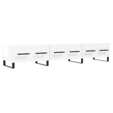 vidaXL Έπιπλο Τηλεόρασης Γυαλ. Λευκό 150x36x30cm Επεξεργασμένο Ξύλο