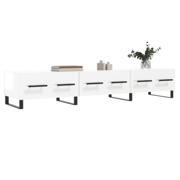 vidaXL Έπιπλο Τηλεόρασης Γυαλ. Λευκό 150x36x30cm Επεξεργασμένο Ξύλο