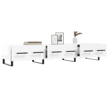vidaXL Έπιπλο Τηλεόρασης Γυαλ. Λευκό 150x36x30cm Επεξεργασμένο Ξύλο