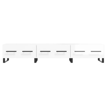 vidaXL Έπιπλο Τηλεόρασης Γυαλ. Λευκό 150x36x30cm Επεξεργασμένο Ξύλο