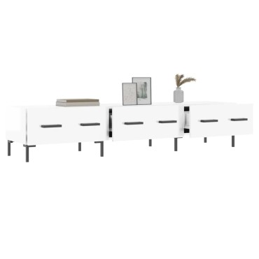 vidaXL Έπιπλο Τηλεόρασης Γυαλ. Λευκό 150x36x30cm Επεξεργασμένο Ξύλο