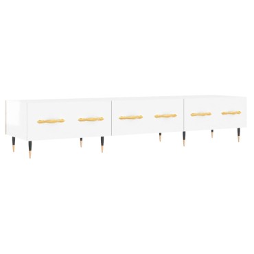 vidaXL Έπιπλο Τηλεόρασης Γυαλ. Λευκό 150x36x30cm Επεξεργασμένο Ξύλο