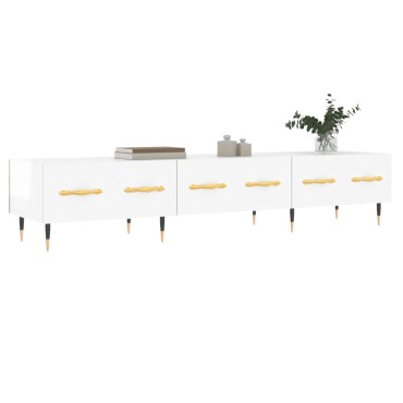 vidaXL Έπιπλο Τηλεόρασης Γυαλ. Λευκό 150x36x30cm Επεξεργασμένο Ξύλο