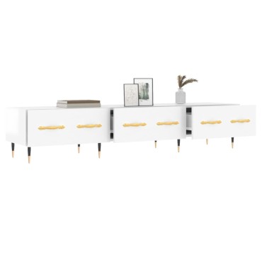 vidaXL Έπιπλο Τηλεόρασης Γυαλ. Λευκό 150x36x30cm Επεξεργασμένο Ξύλο