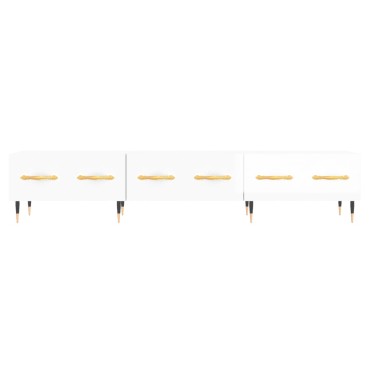 vidaXL Έπιπλο Τηλεόρασης Γυαλ. Λευκό 150x36x30cm Επεξεργασμένο Ξύλο