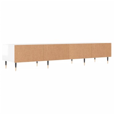 vidaXL Έπιπλο Τηλεόρασης Γυαλ. Λευκό 150x36x30cm Επεξεργασμένο Ξύλο