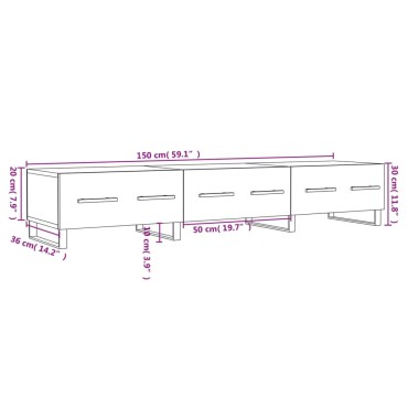 vidaXL Έπιπλο Τηλεόρασης Γκρι Sonoma 150x36x30cm Επεξεργ. Ξύλο