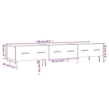 vidaXL Έπιπλο Τηλεόρασης Γκρι Sonoma 150x36x30cm Επεξεργ. Ξύλο