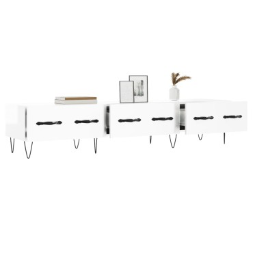 vidaXL Έπιπλο Τηλεόρασης Γυαλ. Λευκό 150x36x30cm Επεξεργασμένο Ξύλο