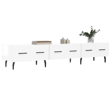 vidaXL Έπιπλο Τηλεόρασης Γυαλ. Λευκό 150x36x30cm Επεξεργασμένο Ξύλο