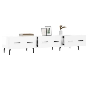 vidaXL Έπιπλο Τηλεόρασης Γυαλ. Λευκό 150x36x30cm Επεξεργασμένο Ξύλο