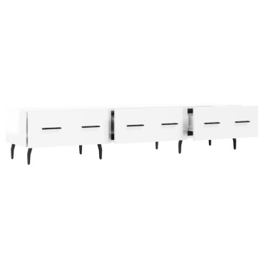 vidaXL Έπιπλο Τηλεόρασης Γυαλ. Λευκό 150x36x30cm Επεξεργασμένο Ξύλο