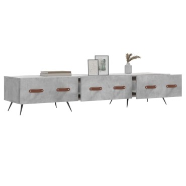 vidaXL Έπιπλο Τηλεόρασης Γκρι Σκυροδέματος 150x36x30cm Επεξ. Ξύλο