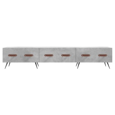 vidaXL Έπιπλο Τηλεόρασης Γκρι Σκυροδέματος 150x36x30cm Επεξ. Ξύλο