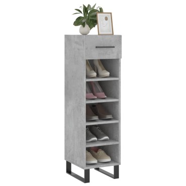vidaXL Παπουτσοθήκη Γκρι Σκυροδέματος 30x35x105cm Επεξεργασμένο Ξύλο 1 τεμ.