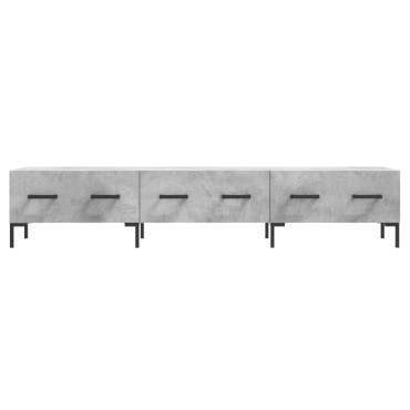 vidaXL Έπιπλο Τηλεόρασης Γκρι Σκυροδέματος 150x36x30cm Επεξ. Ξύλο