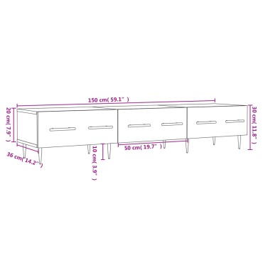 vidaXL Έπιπλο Τηλεόρασης Γκρι Sonoma 150x36x30cm Επεξεργ. Ξύλο