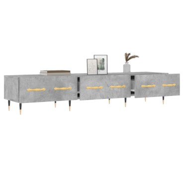 vidaXL Έπιπλο Τηλεόρασης Γκρι Σκυροδέματος 150x36x30cm Επεξ. Ξύλο