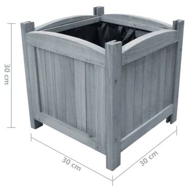 vidaXL Ζαρντινιέρες Υπερυψωμένες 2 τεμ. 30x30x30 εκ. Μασίφ Ξύλο Ελάτης