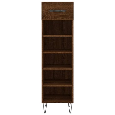vidaXL Παπουτσοθήκη Καπνιστή Δρυς 30x35x105cm από Επεξεργασμένο Ξύλο 1 τεμ.