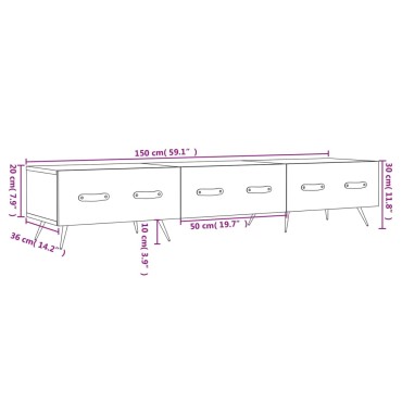 vidaXL Έπιπλο Τηλεόρασης Γκρι Sonoma 150x36x30cm Επεξεργ. Ξύλο