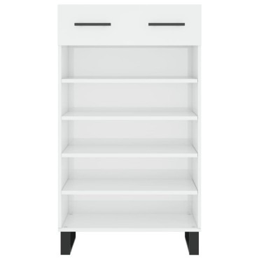 vidaXL Παπουτσοθήκη Γυαλιστερό Λευκό 60x35x105cm Επεξεργασμένο Ξύλο 1 τεμ.