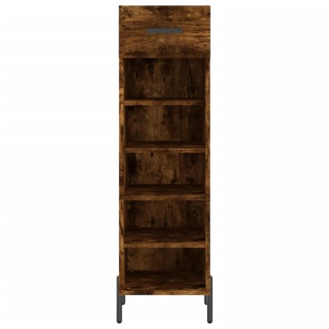vidaXL Παπουτσοθήκη Καπνιστή Δρυς 30x35x105cm από Επεξεργασμένο Ξύλο 1 τεμ.