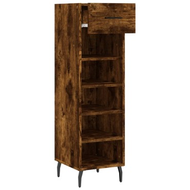 vidaXL Παπουτσοθήκη Καπνιστή Δρυς 30x35x105cm από Επεξεργασμένο Ξύλο 1 τεμ.