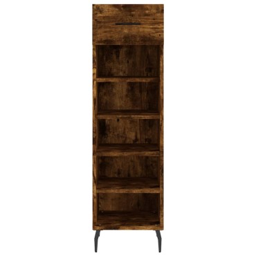 vidaXL Παπουτσοθήκη Καπνιστή Δρυς 30x35x105cm από Επεξεργασμένο Ξύλο 1 τεμ.