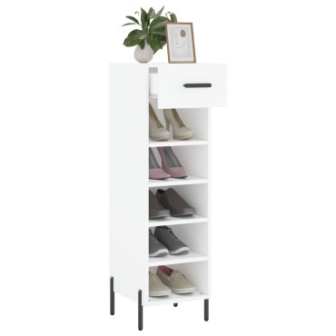 vidaXL Παπουτσοθήκη Λευκή 30x35x105cm από Επεξεργασμένο Ξύλο