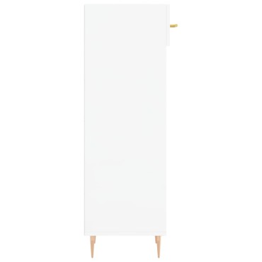 vidaXL Παπουτσοθήκη Γυαλιστερό Λευκό 30x35x105cm Επεξεργασμένο Ξύλο 1 τεμ.