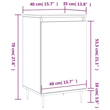 vidaXL Συρταριέρα Καφέ Δρυς 40x35x70cm από Επεξεργασμένο Ξύλο 1 τεμ.