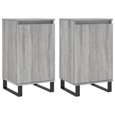 vidaXL Ντουλάπια 2 τεμ. Γκρι Sonoma 40x35x70cm Επεξεργασμένο Ξύλο