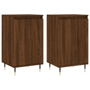vidaXL Ντουλάπια 2 τεμ. Καφέ Δρυς 40x35x70cm από Επεξεργασμένο Ξύλο